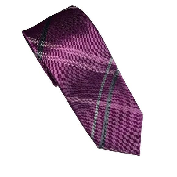 Kenneth Cole Purple Silk Tie - Picture 1 of 5